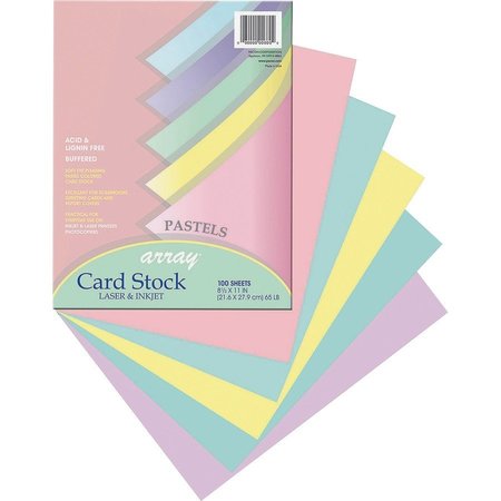 PACON Cardstock, Pastel, Ast, 100Sh Pk PAC101315